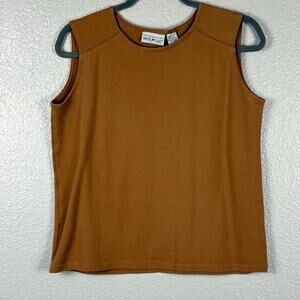 White Stag Stretch Women's Sz L Brown Sleeveless Round Neck Layering Tank Top